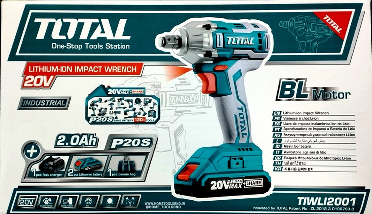 آچار بکس شارژی مدل 20V TIWLI2001 برند توتال TOTAL