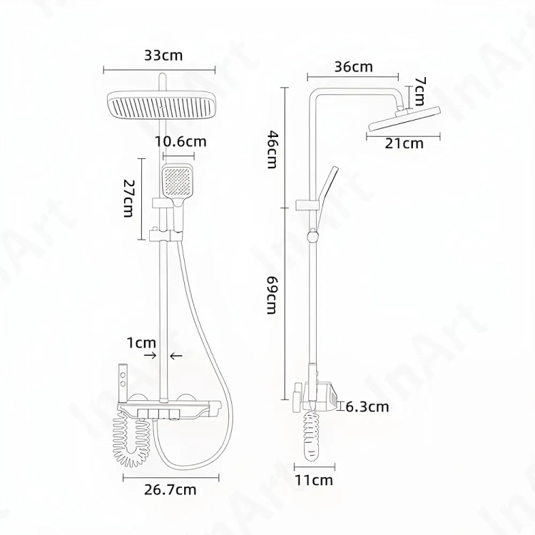 دوش حمام مدل پیانویی نمایشگردار برند دیکالان 2024