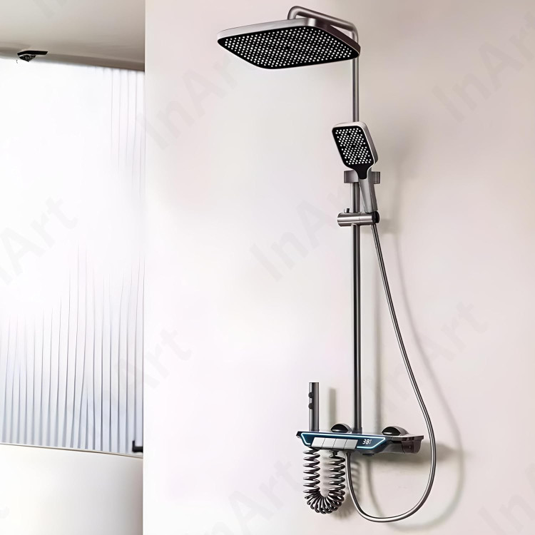 دوش حمام هوشمند مدل پیانویی نمایشگردار دیجیتال رنگ دلفینی برند دیکالان