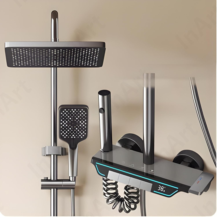 علم دوش هوشمند دیجیتال با صفحه نمایشگر LED و کنترل دمای آب