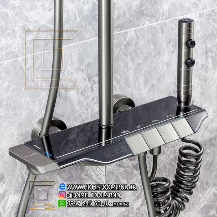 علم دوش دیجیتال با طراحی مدرن و قابلیت تنظیم دمای آب