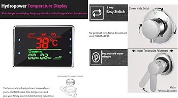 PING brand massage shower panel with digital display