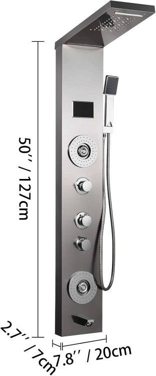 پنل دوش ماساژور دار مدل نمایشگردار دیجیتال برند PING