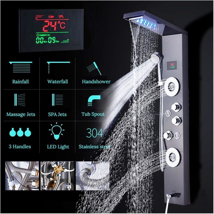 پنل دوش حمام هوشمند نمایشگر دیجیتال: تجربهای جدید از راحتی